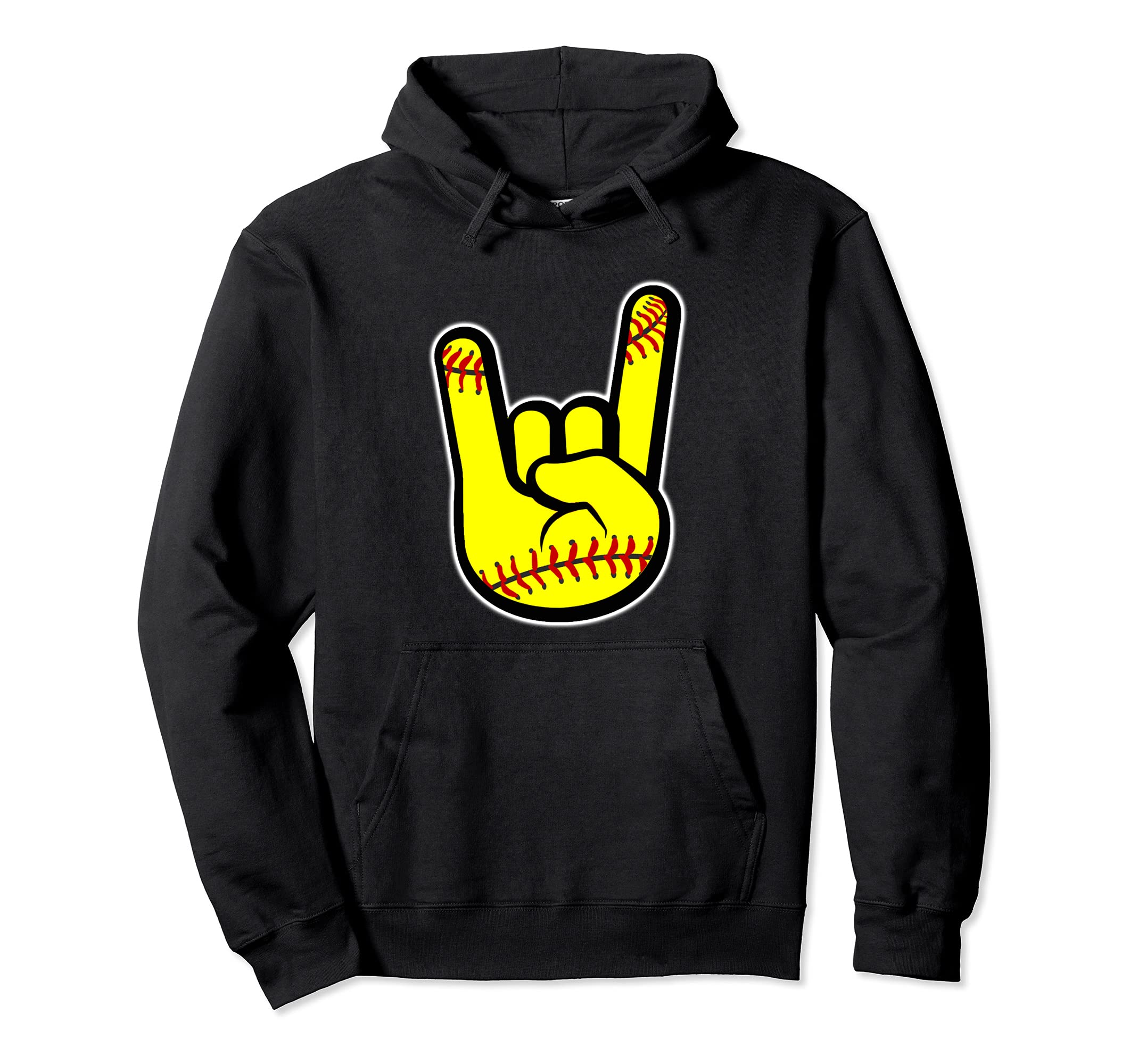 Rocker Fist Softball Players Finger Fans Hoodie - Aesthetic Graphic Unisex - T-Shirt, Sweatshirt, Hoodie