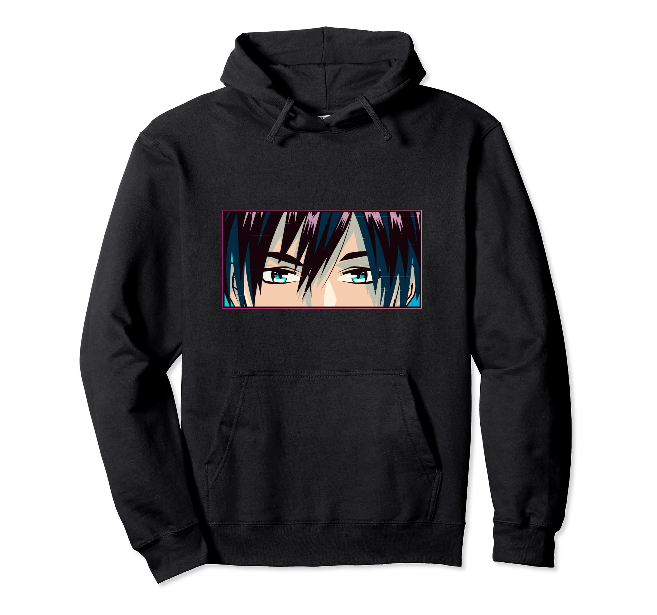 Vaporwave Anime Eyes Anime Aesthetic Hoodie - Custom Art Print for Adults - T-Shirt, Sweatshirt, Hoodie