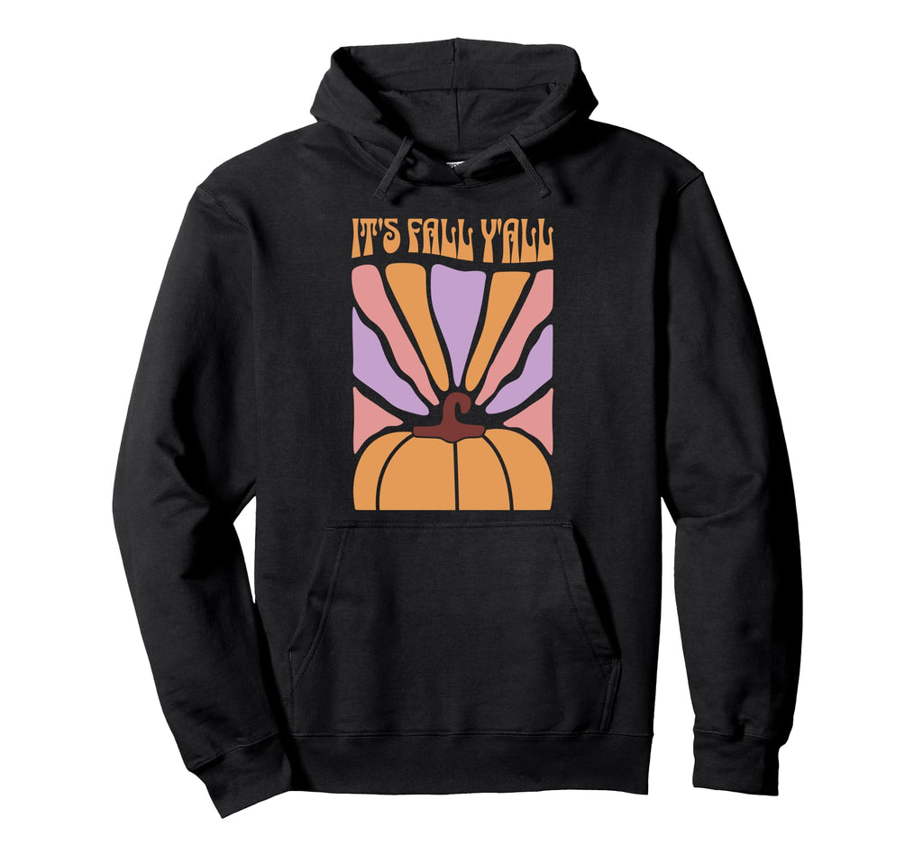 Its Fall Yall Boho Floral Pumpkin Hoodie - Custom Art Print Unisex - T-Shirt, Sweatshirt, Hoodie