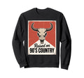 90S Country Music Bull Skull Western Sweatshirt - Graphic Print for Adults - T-Shirt, Sweatshirt, Hoodie