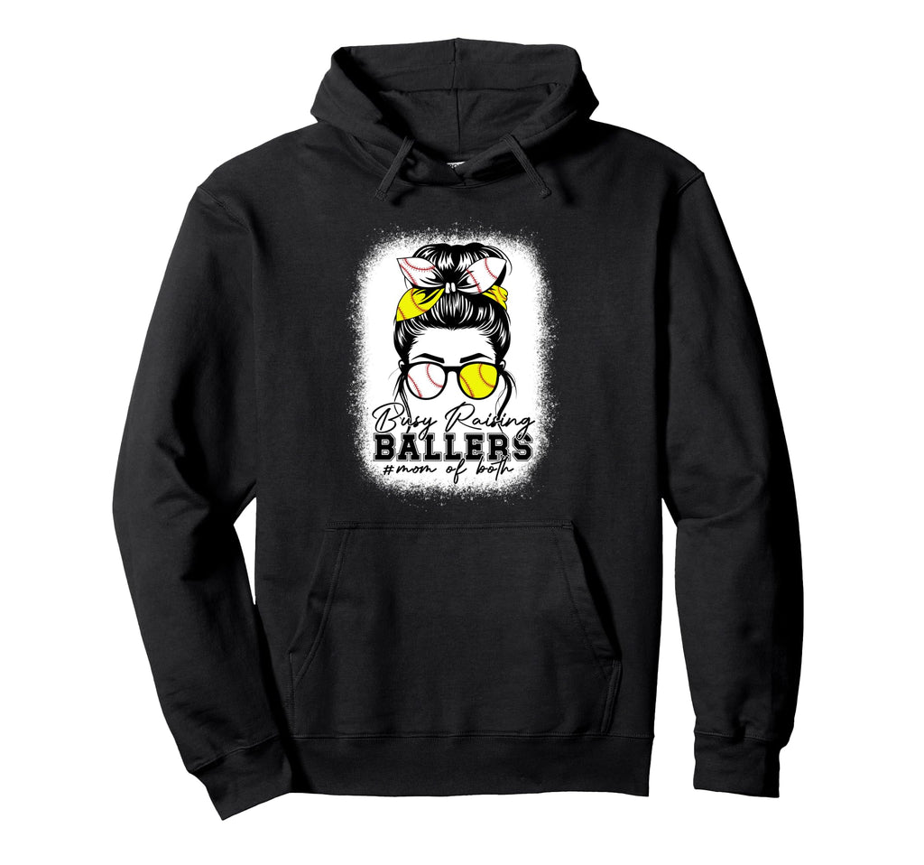 Busy Raising Ballers Baseball Hoodie - Casual Everyday Wear for Adults - T-Shirt, Sweatshirt, Hoodie
