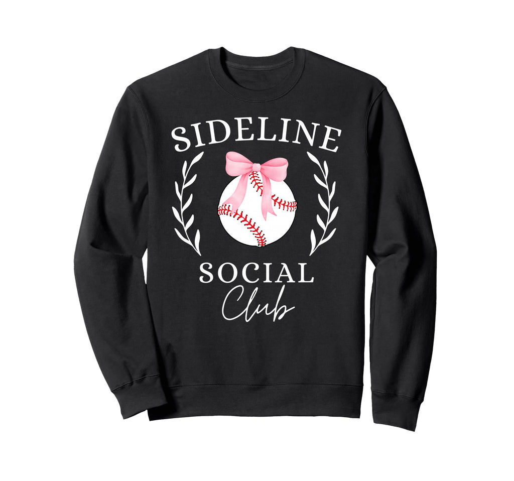Sideline Social Club Coquette Baseball Sweatshirt - Novelty Apparel Unisex - T-Shirt, Sweatshirt, Hoodie