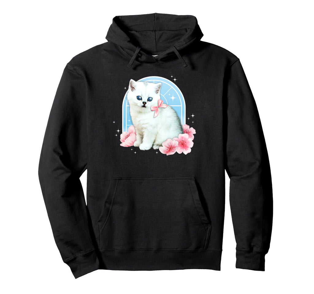Y2K Aesthetic Cat Flower 90S 2000S Hoodie - Trendy Graphic for Adults - T-Shirt, Sweatshirt, Hoodie