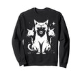 3 Headed Cat Grunge Alt 90S Sweatshirt - Novelty Apparel for Adults - T-Shirt, Sweatshirt, Hoodie