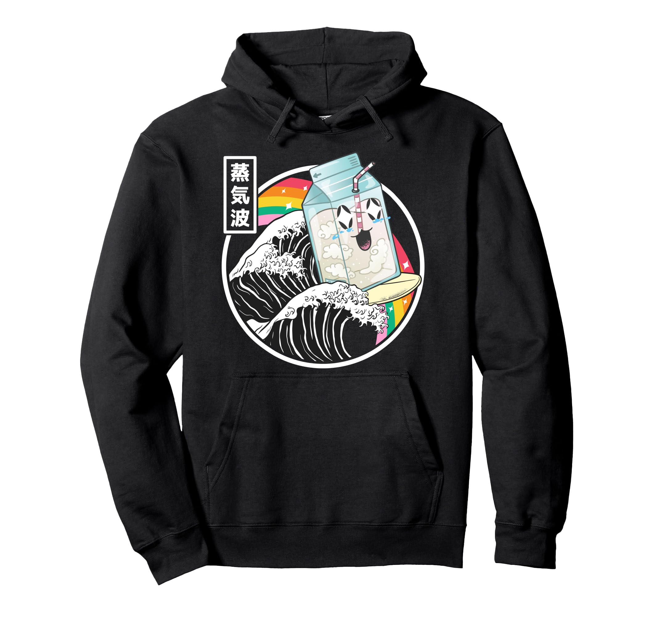 Surfing Milk Carton Kanagawa Wave Japan Hoodie - Trendy Graphic Men Women - T-Shirt, Sweatshirt, Hoodie