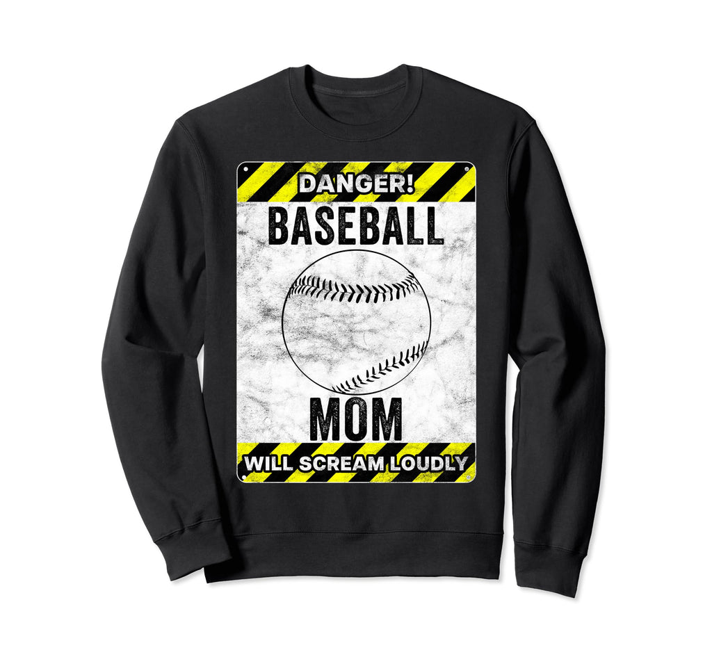 Funny Baseball Mom Sign Baseball Sweatshirt - Minimalist Print for Adults - T-Shirt, Sweatshirt, Hoodie