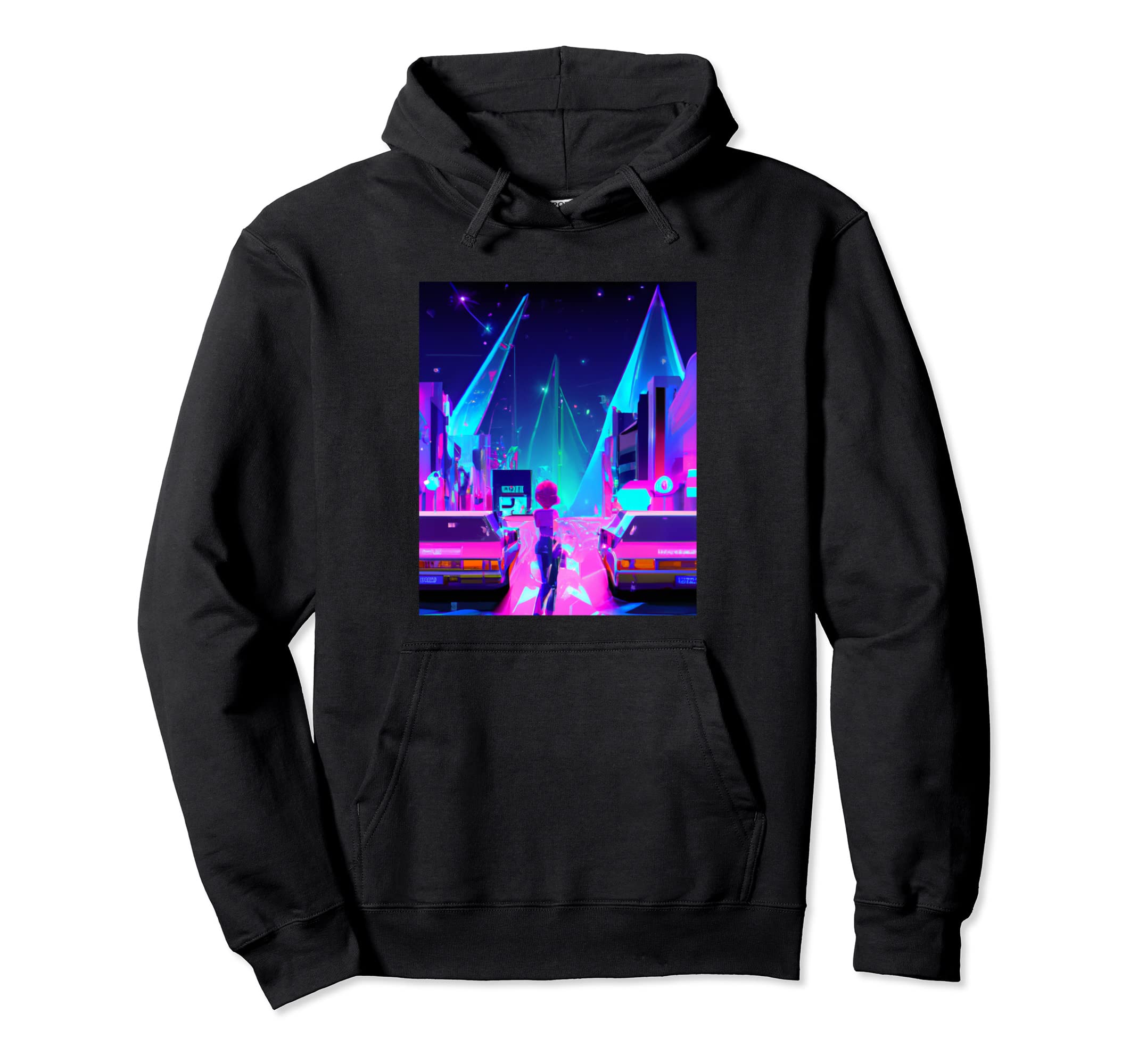 Vaporwave Car Synthwave Hoodie - Unique Graphic for Adults - T-Shirt, Sweatshirt, Hoodie