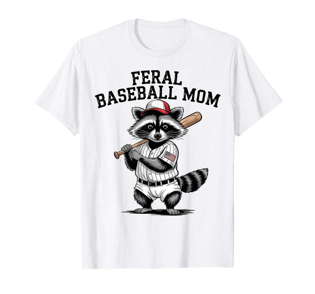 Raccoon Feral Baseball Mom Trash Panda T-Shirt - Unique Graphic for Adults - T-Shirt, Sweatshirt, Hoodie