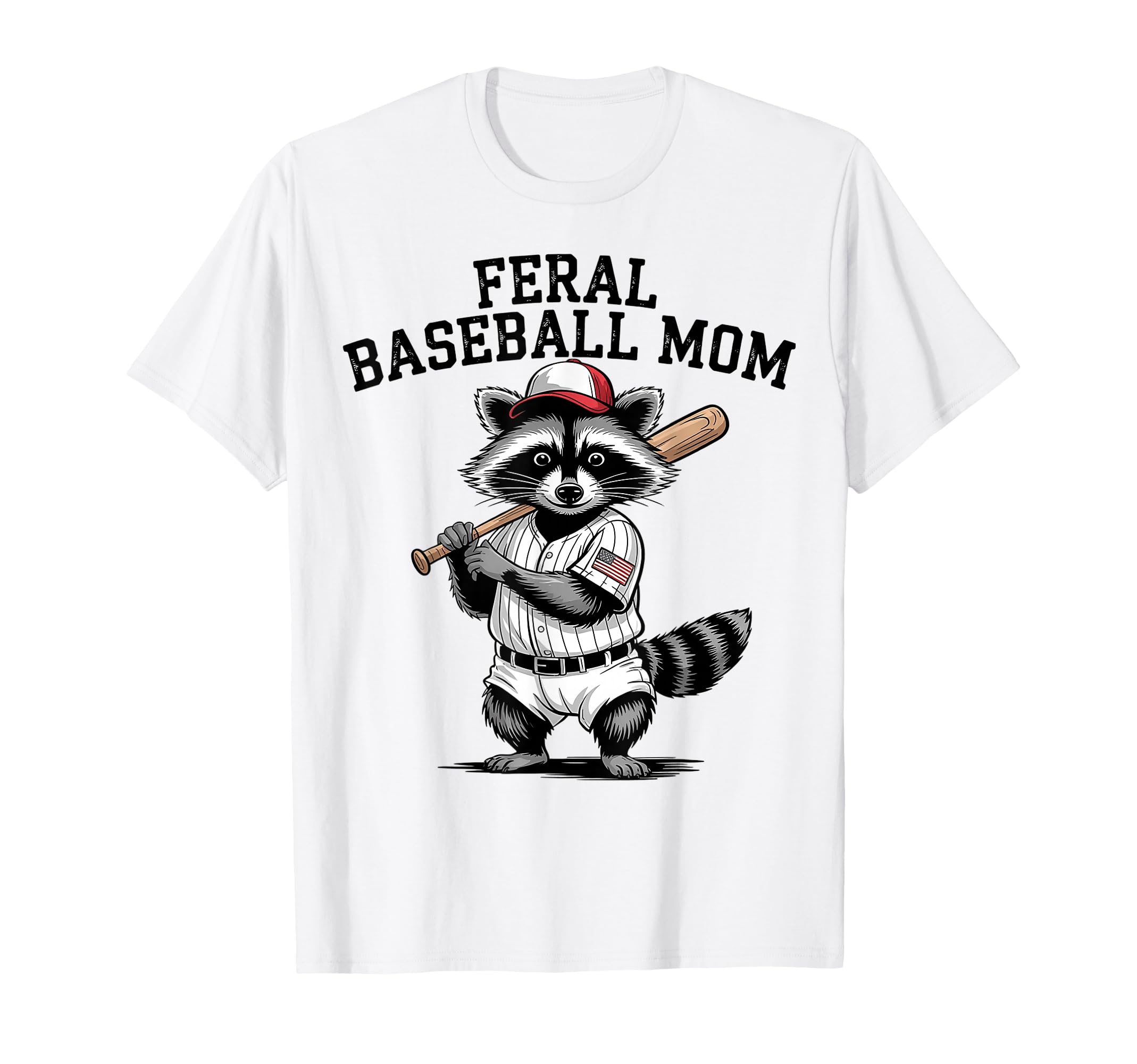 Raccoon Feral Baseball Mom Trash Panda T-Shirt - Unique Graphic for Adults - T-Shirt, Sweatshirt, Hoodie