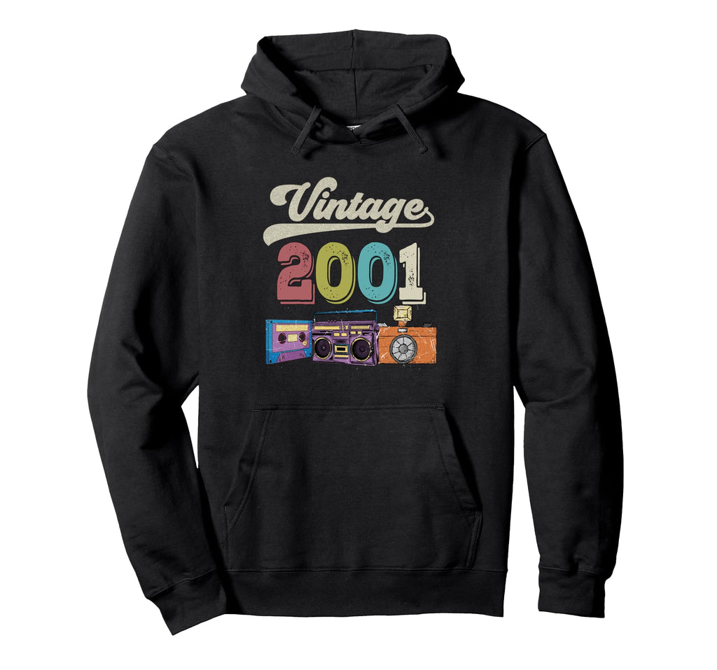 2001 Birthday Funny Old Cassette Hoodie - Fun Novelty Design Men Women - T-Shirt, Sweatshirt, Hoodie