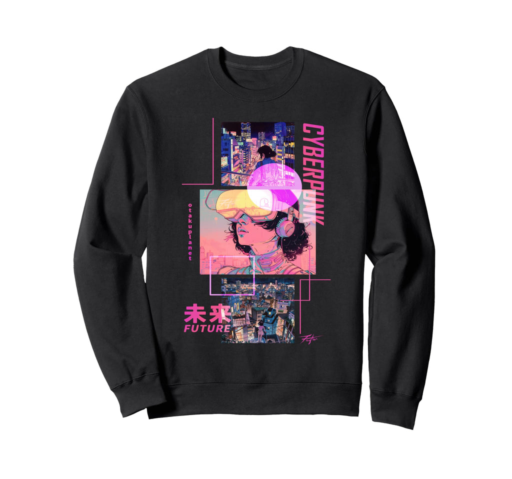 Japan Cyberpunk Anime Futurist Sweatshirt - Custom Art Print for Adults - T-Shirt, Sweatshirt, Hoodie