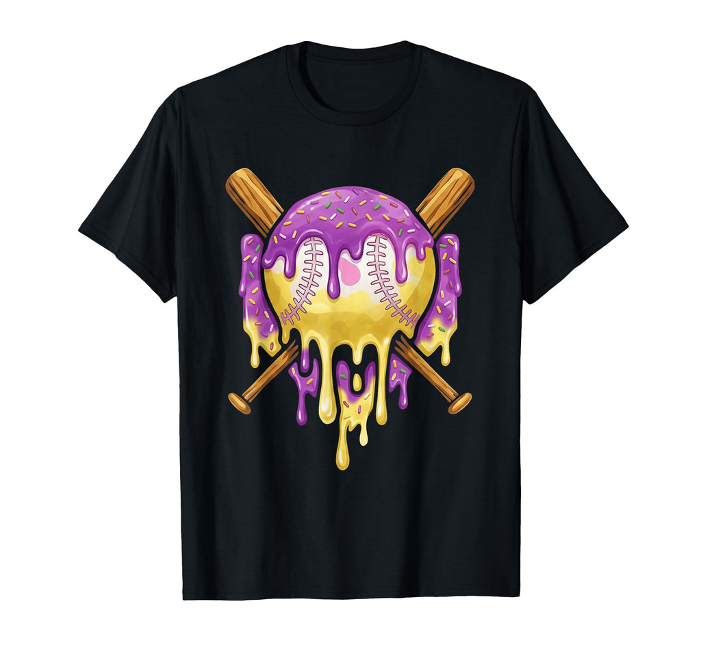 Baseball Drip Ice Cream Dripping T-Shirt - Aesthetic Graphic Men Women - T-Shirt, Sweatshirt, Hoodie
