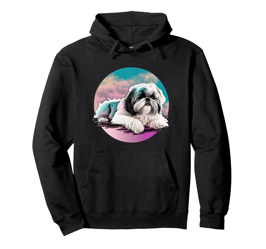 Shih Tzu Vaporwave Retrowave Aesthetic Hoodie - Streetwear Style Men Women - T-Shirt, Sweatshirt, Hoodie
