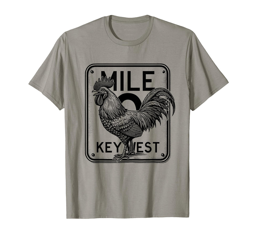 Key West Florida Chicken Mile 0 T-Shirt - Aesthetic Graphic for Adults - T-Shirt, Sweatshirt, Hoodie