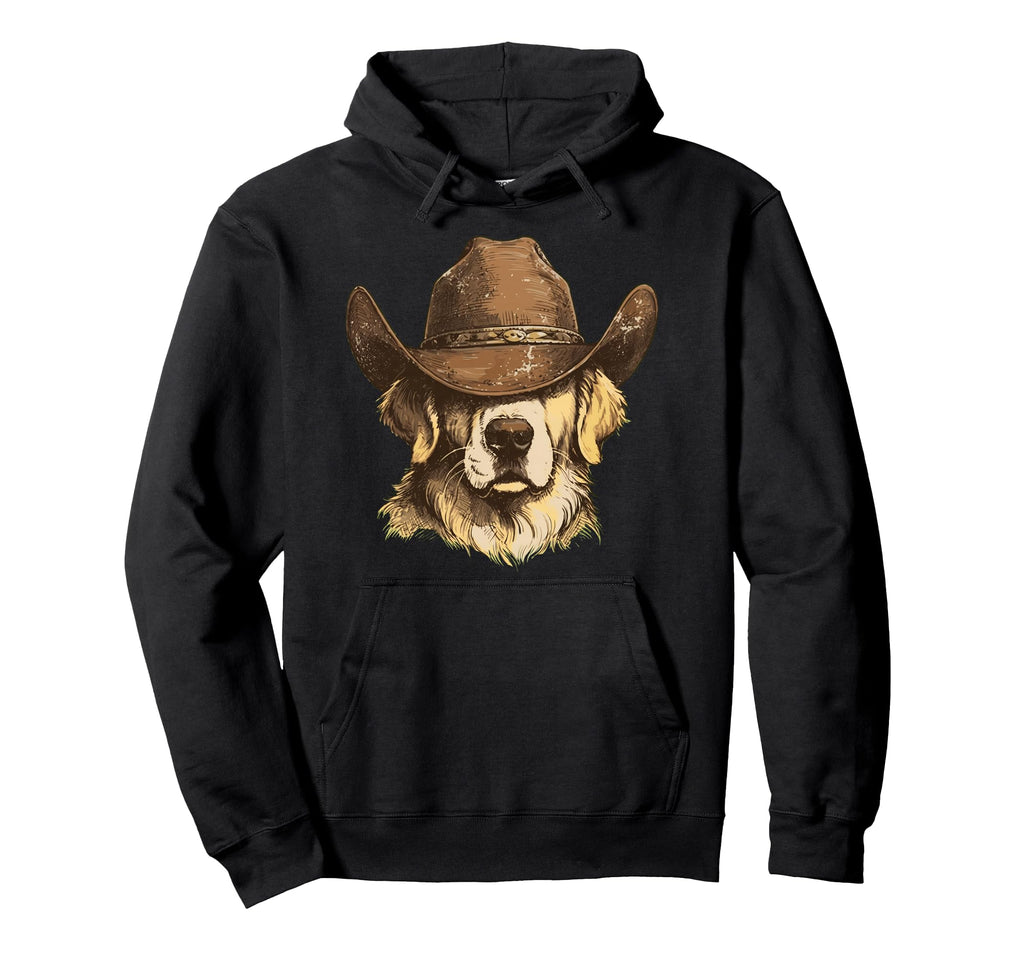 Golden Retriever Cowboy Western Hat Hoodie - Streetwear Style Unisex - T-Shirt, Sweatshirt, Hoodie