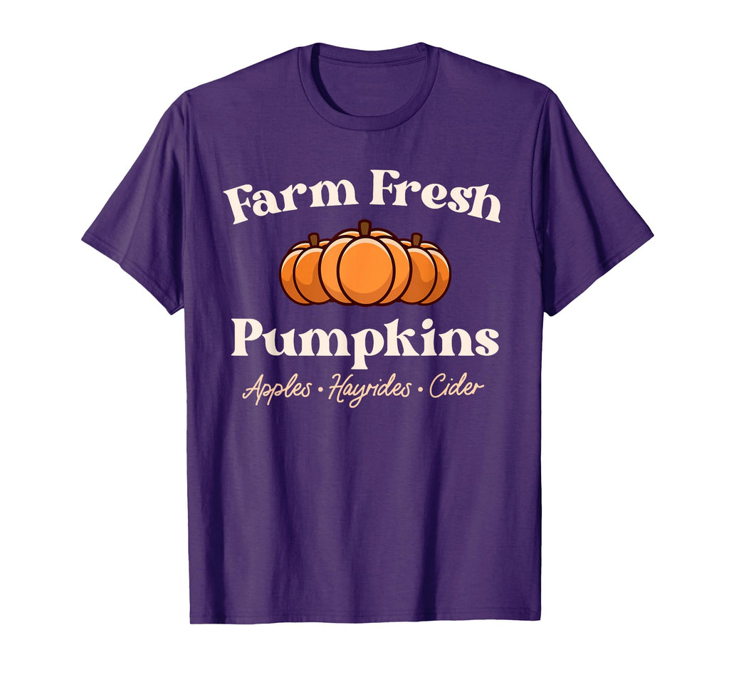 Farm Fresh Pumpkins Boho Fall Autumn T-Shirt - Trendy Graphic for Adults - T-Shirt, Sweatshirt, Hoodie