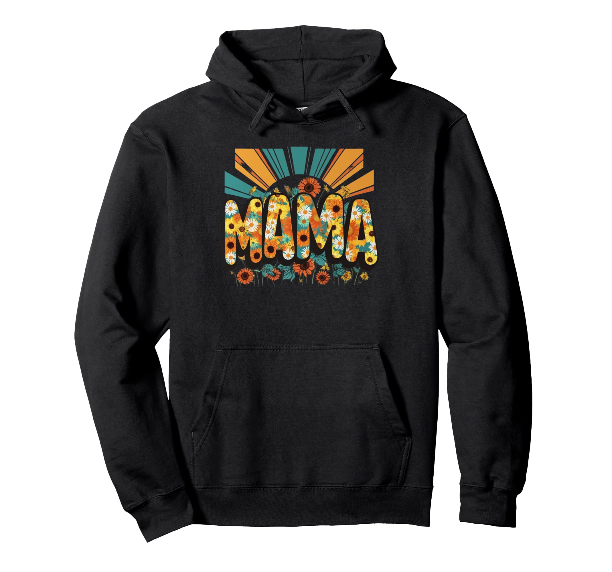 Mama 70S Sunflower Daisy Sunrise Boho Hoodie - Minimalist Print Men Women - T-Shirt, Sweatshirt, Hoodie