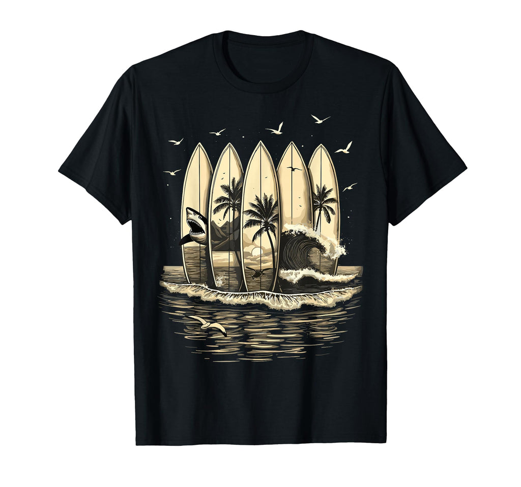 Surfing Tropical Surfboards Surfer T-Shirt - Custom Art Print for Adults - T-Shirt, Sweatshirt, Hoodie