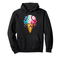 Baseball Ice Cream Melt Funny Summer Hoodie - Novelty Apparel for Adults - T-Shirt, Sweatshirt, Hoodie