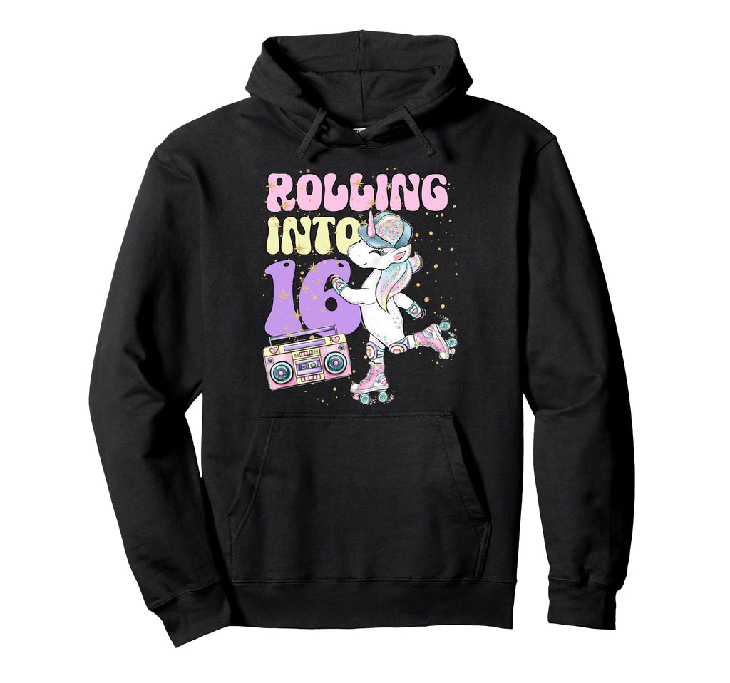 16Th Birthday Roller Skate Party Hoodie - Minimalist Print Men Women - T-Shirt, Sweatshirt, Hoodie
