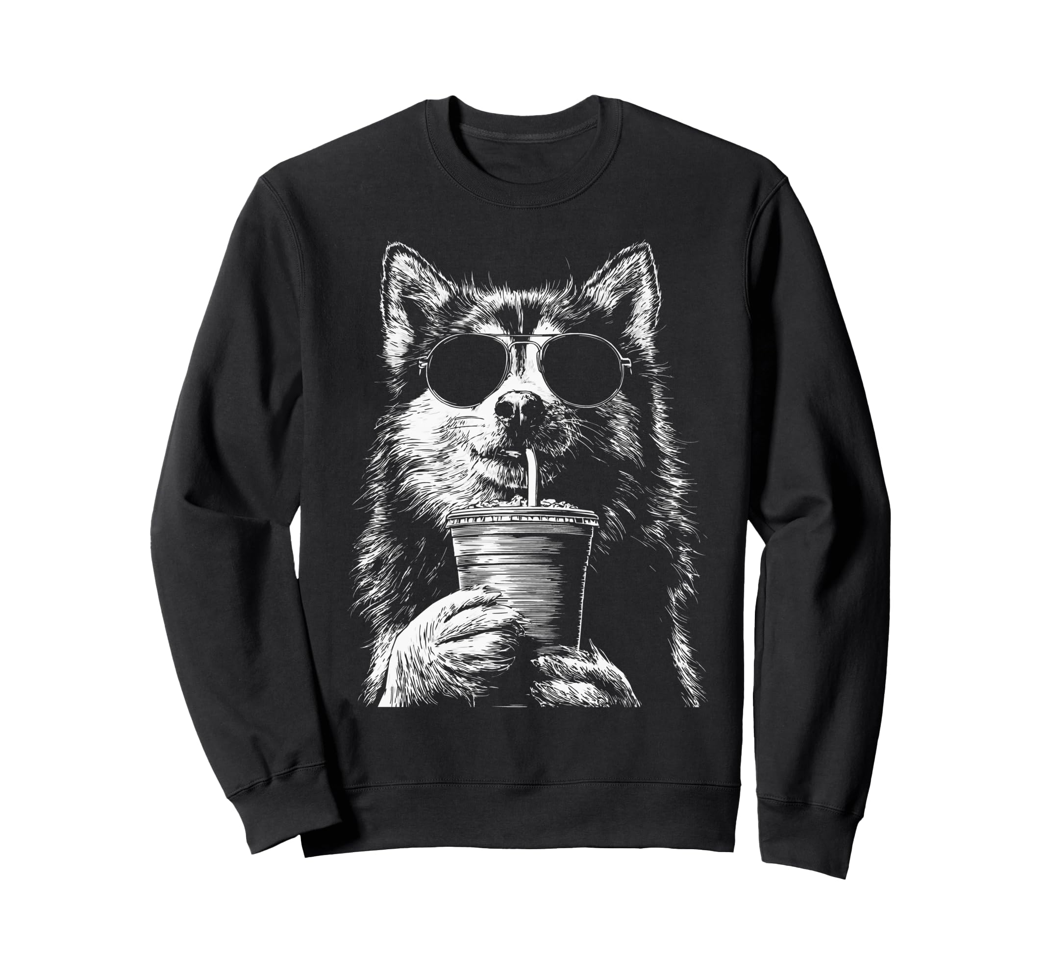 Husky Drinking Iced Coffee Funny Sweatshirt - Casual Everyday Wear Unisex - T-Shirt, Sweatshirt, Hoodie