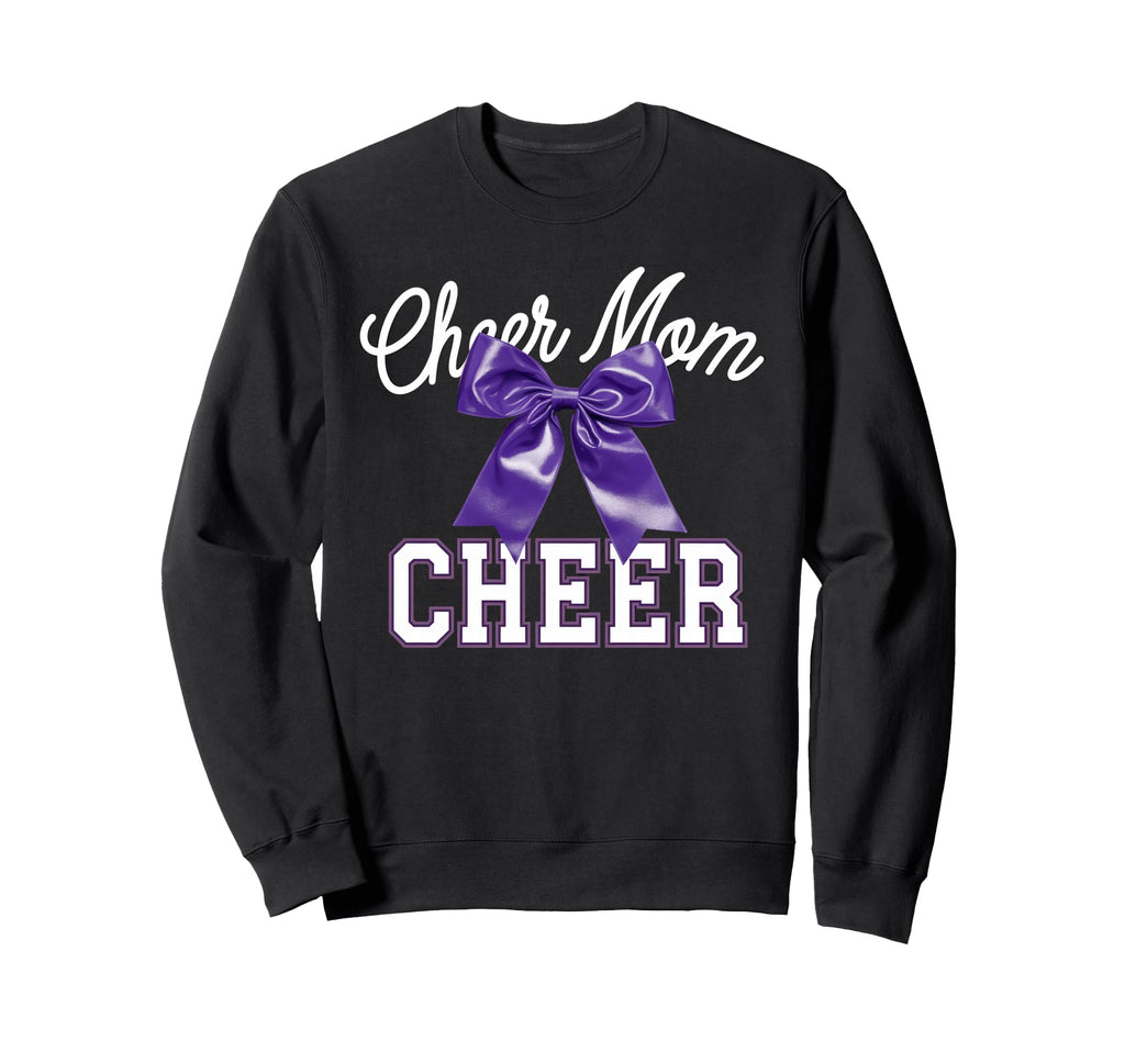Cheer Mom Mother Bow Cheerleader Game Sweatshirt - Trendy Graphic Unisex - T-Shirt, Sweatshirt, Hoodie