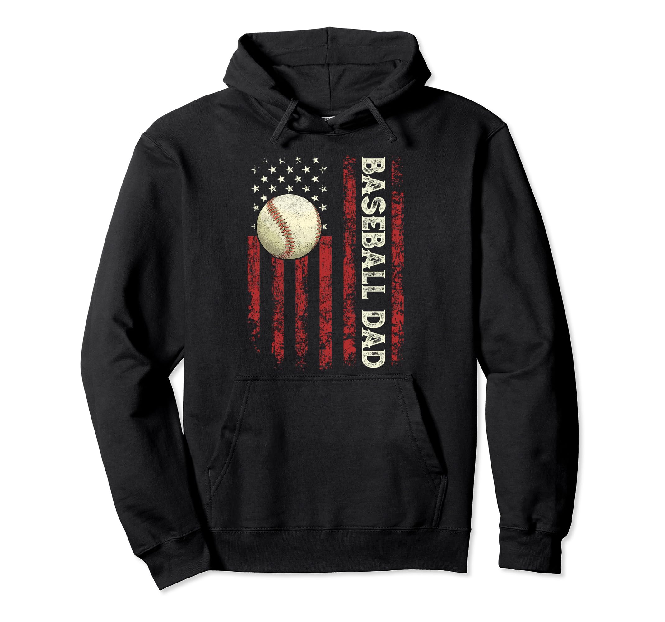Fathers Day Baseball Dad Usa Flag Gifts Hoodie - Aesthetic Graphic Unisex - T-Shirt, Sweatshirt, Hoodie