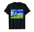 Frutiger Aero Dolphin Meadow Aesthetic T-Shirt - Custom Art Print Unisex - T-Shirt, Sweatshirt, Hoodie