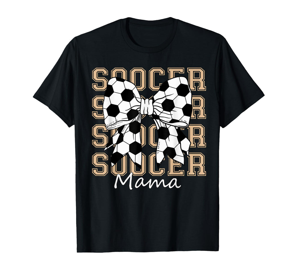 Soocer Mama Coquette Bow Game Day T-Shirt - Minimalist Print for Adults - T-Shirt, Sweatshirt, Hoodie