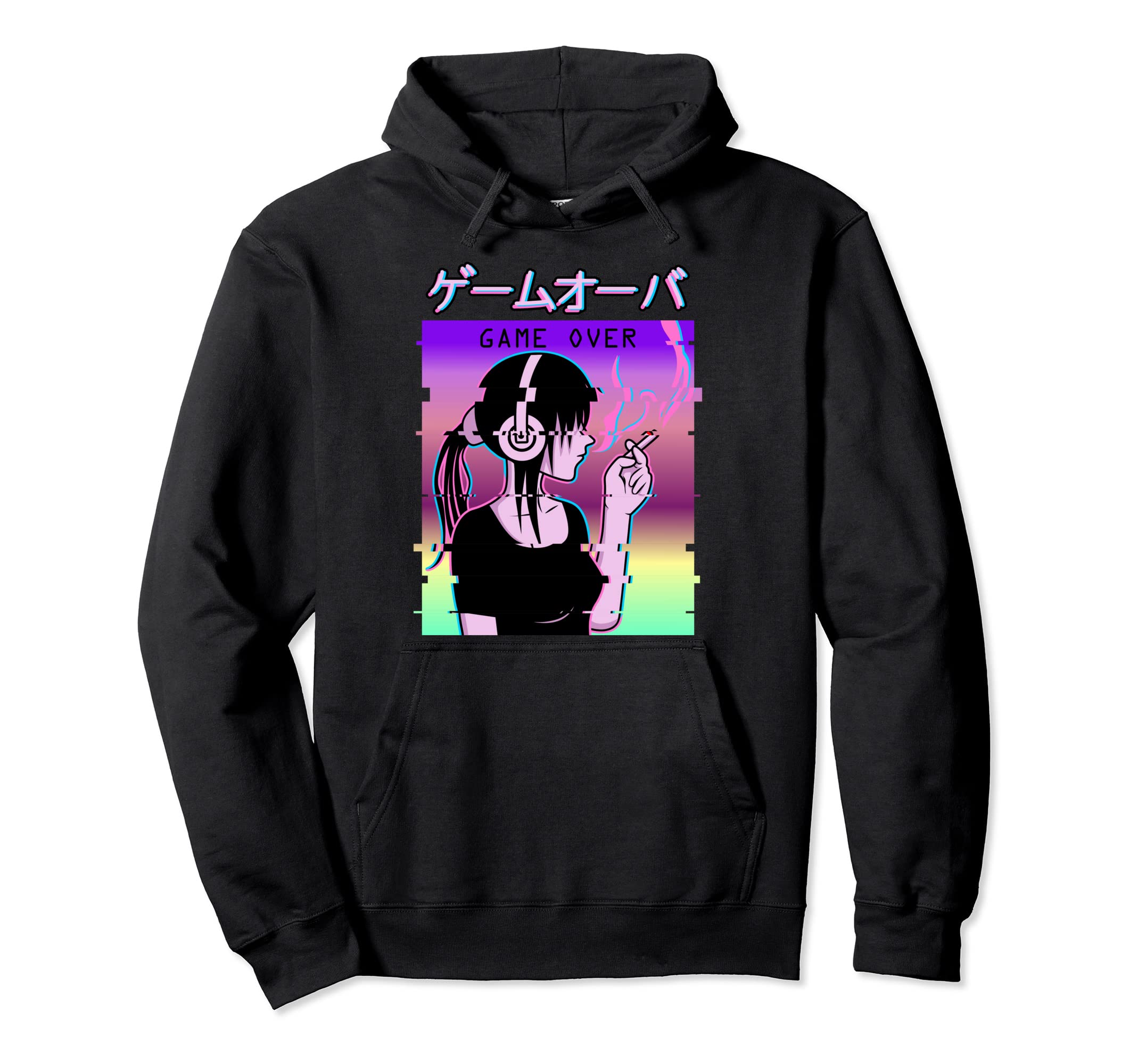 Sad Anime Vaporwave Japanese Aesthetic Hoodie - Streetwear Style Unisex - T-Shirt, Sweatshirt, Hoodie
