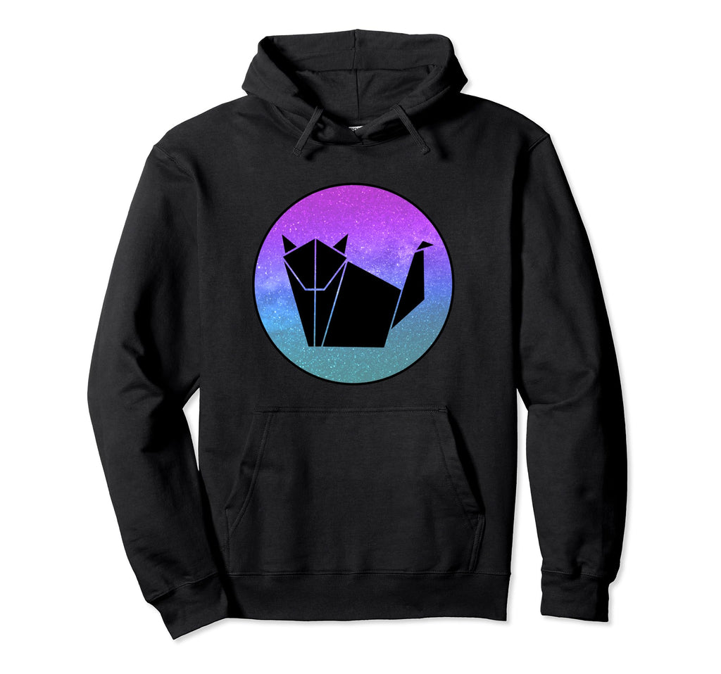 Wolf Origami Galaxy Vaporwave Aesthetic Hoodie - Unique Graphic for Adults - T-Shirt, Sweatshirt, Hoodie