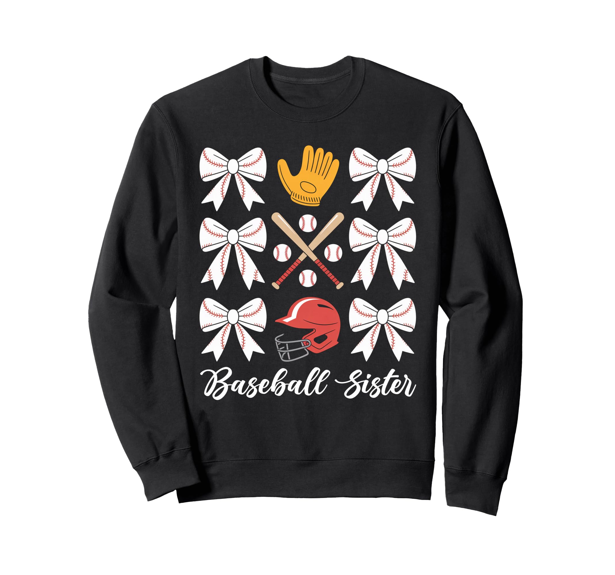 Baseball Sister Coquette Bow Sweatshirt - Streetwear Style for Adults - T-Shirt, Sweatshirt, Hoodie