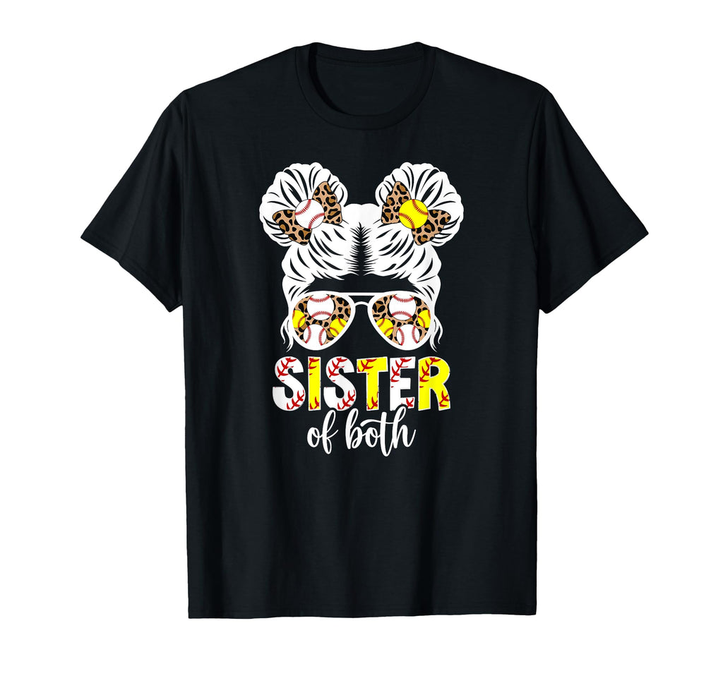 Sister Both Messy Bun Baseball T-Shirt - Trendy Graphic for Adults - T-Shirt, Sweatshirt, Hoodie