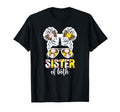 Sister Both Messy Bun Baseball T-Shirt - Trendy Graphic for Adults - T-Shirt, Sweatshirt, Hoodie