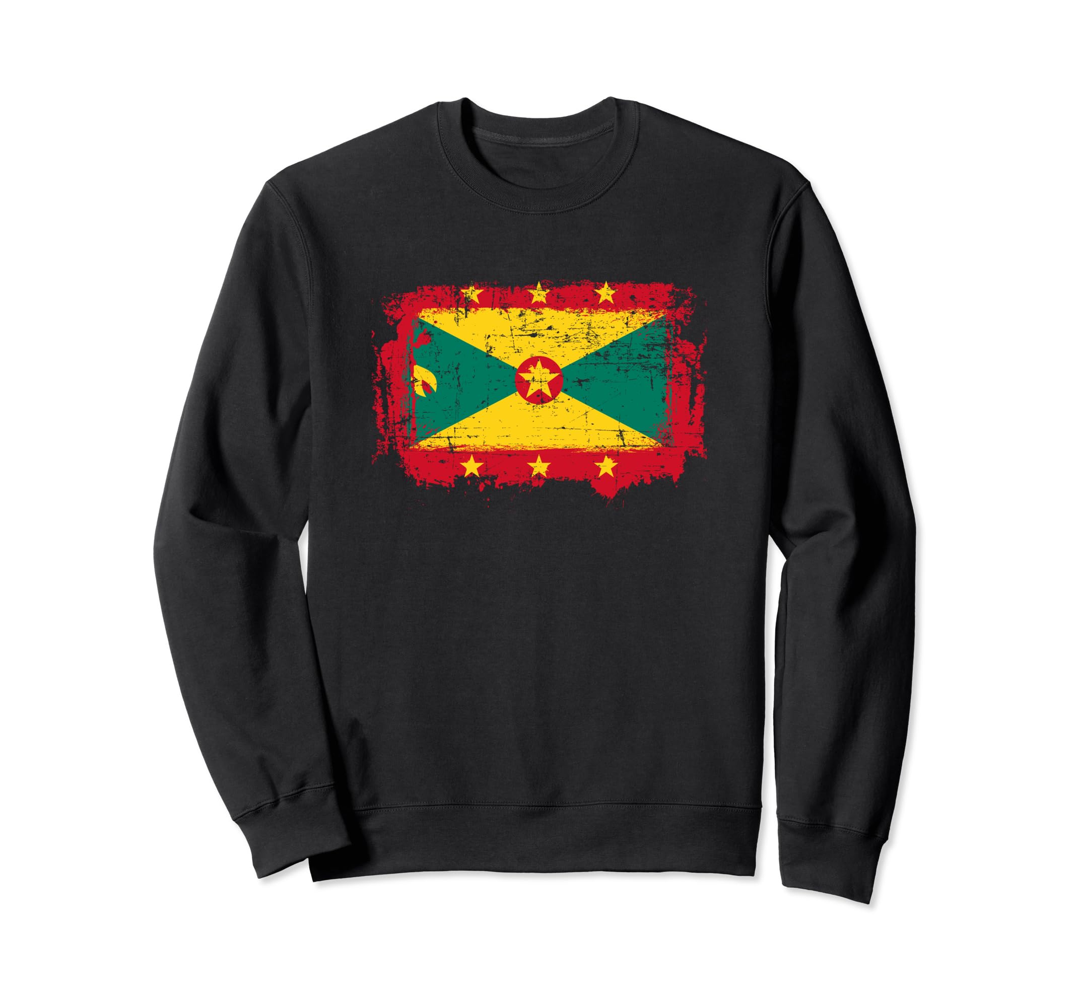 Grenada Flag Distressed Sweatshirt - Minimalist Print Men Women - T-Shirt, Sweatshirt, Hoodie