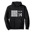 Miller 14 Baseball Mom Name Fan Hoodie - Unique Graphic Men Women - T-Shirt, Sweatshirt, Hoodie