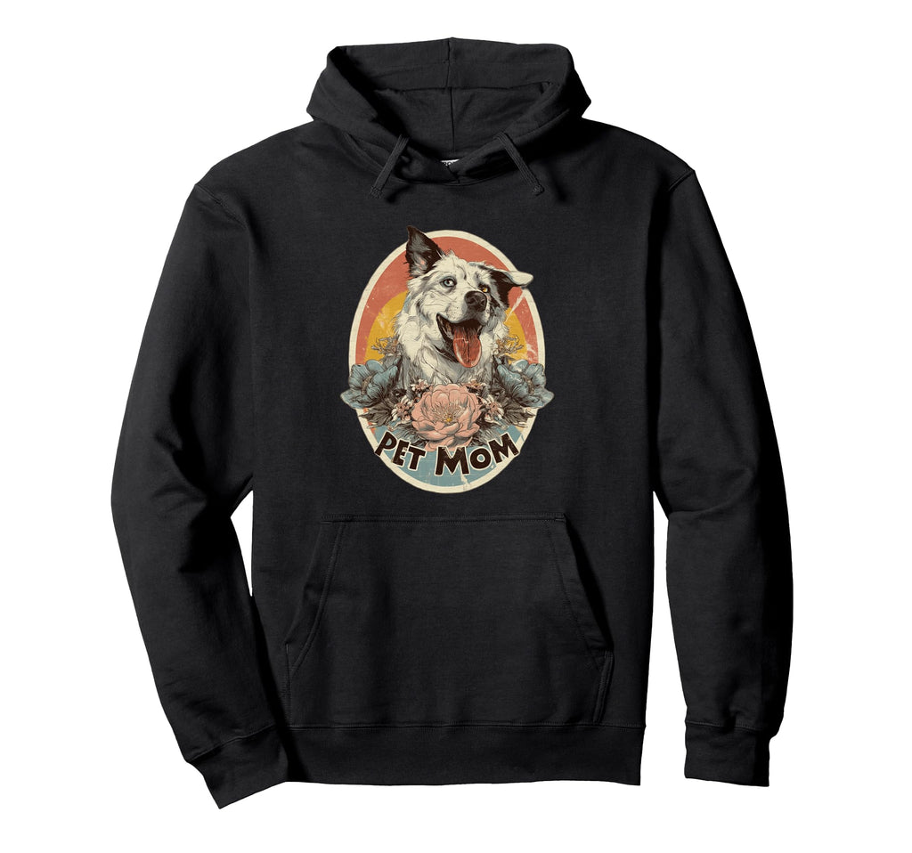 Pet Mom Collie Floral Dog Art Sunset Hoodie - Streetwear Style Unisex - T-Shirt, Sweatshirt, Hoodie