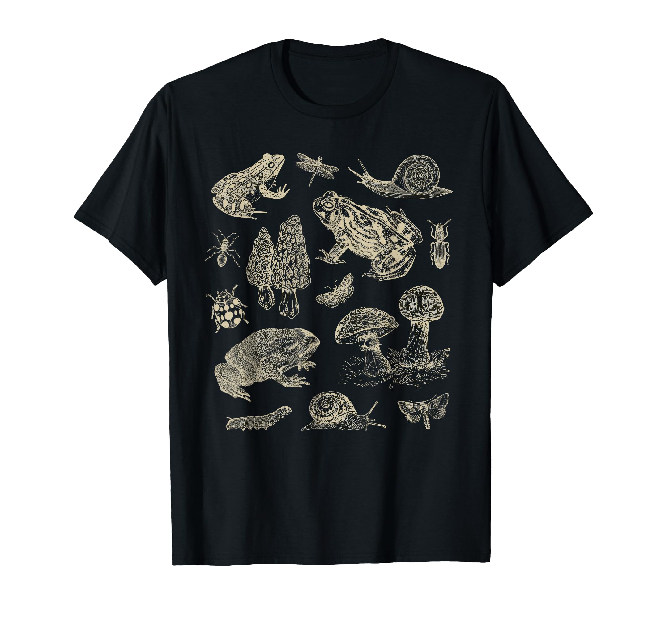 Frog Mushroom 90S Dark Academia T-Shirt - Custom Art Print Unisex - T-Shirt, Sweatshirt, Hoodie