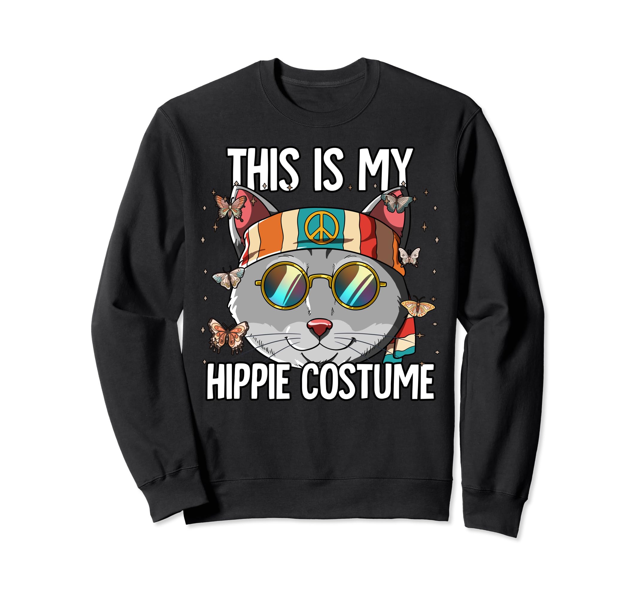 60S 70S Costume This Is My Hippie Sweatshirt - Minimalist Print Men Women - T-Shirt, Sweatshirt, Hoodie