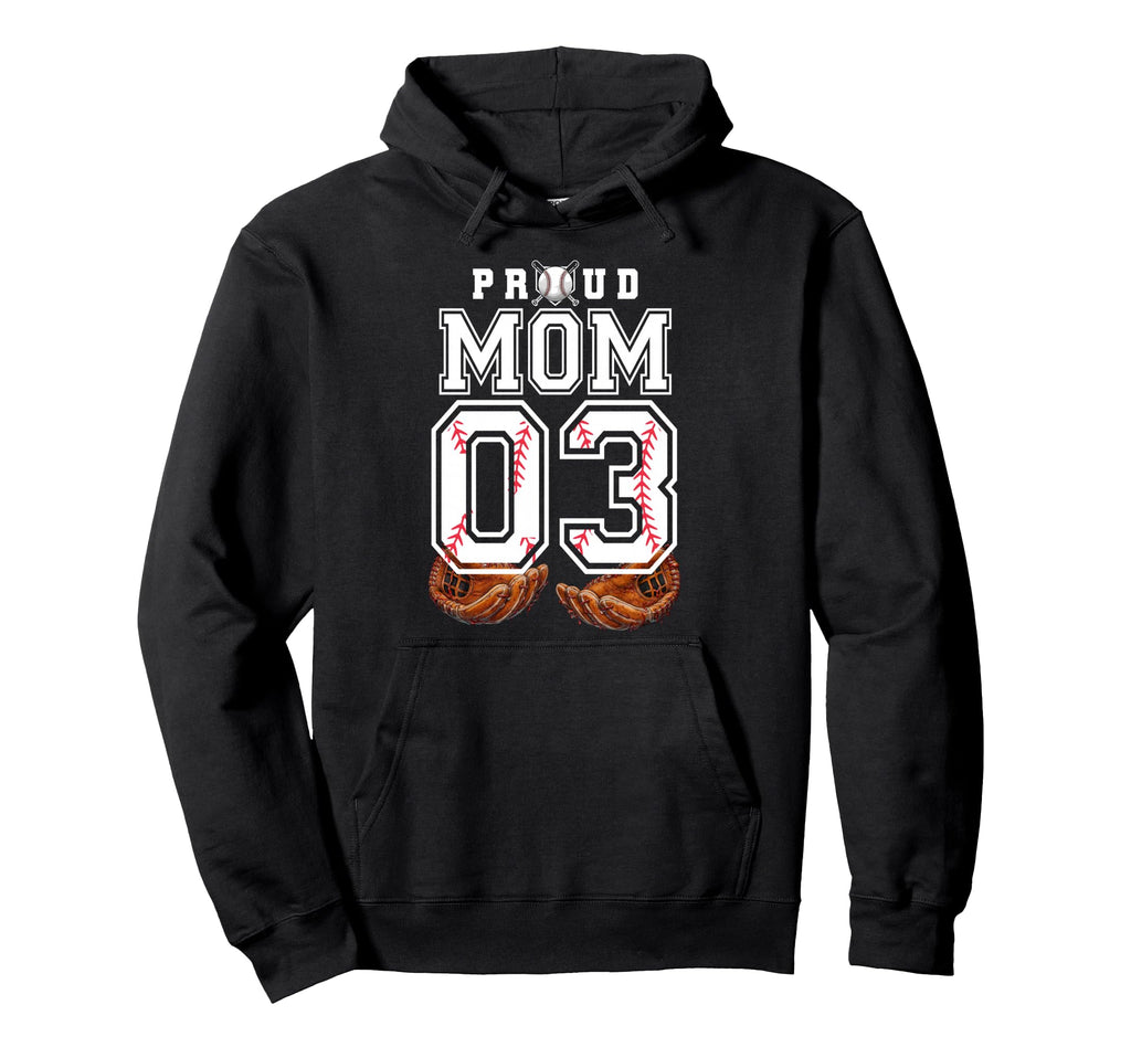 Proud Mom Baseball Player Number 3 Hoodie - Aesthetic Graphic Men Women - T-Shirt, Sweatshirt, Hoodie