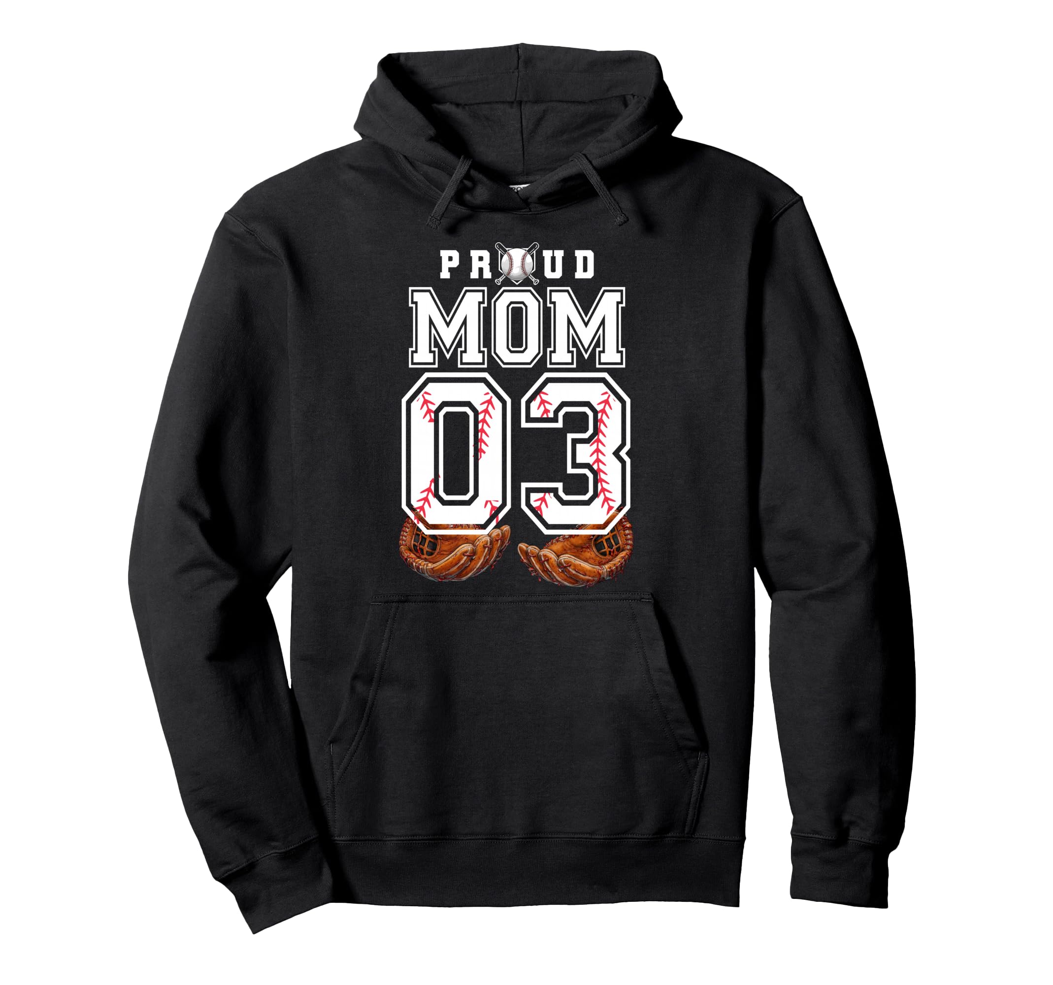 Proud Mom Baseball Player Number 3 Hoodie - Aesthetic Graphic Men Women - T-Shirt, Sweatshirt, Hoodie