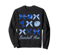 Baseball Mom Coquette Bow Blue Sweatshirt - Casual Everyday Wear Men Women - T-Shirt, Sweatshirt, Hoodie