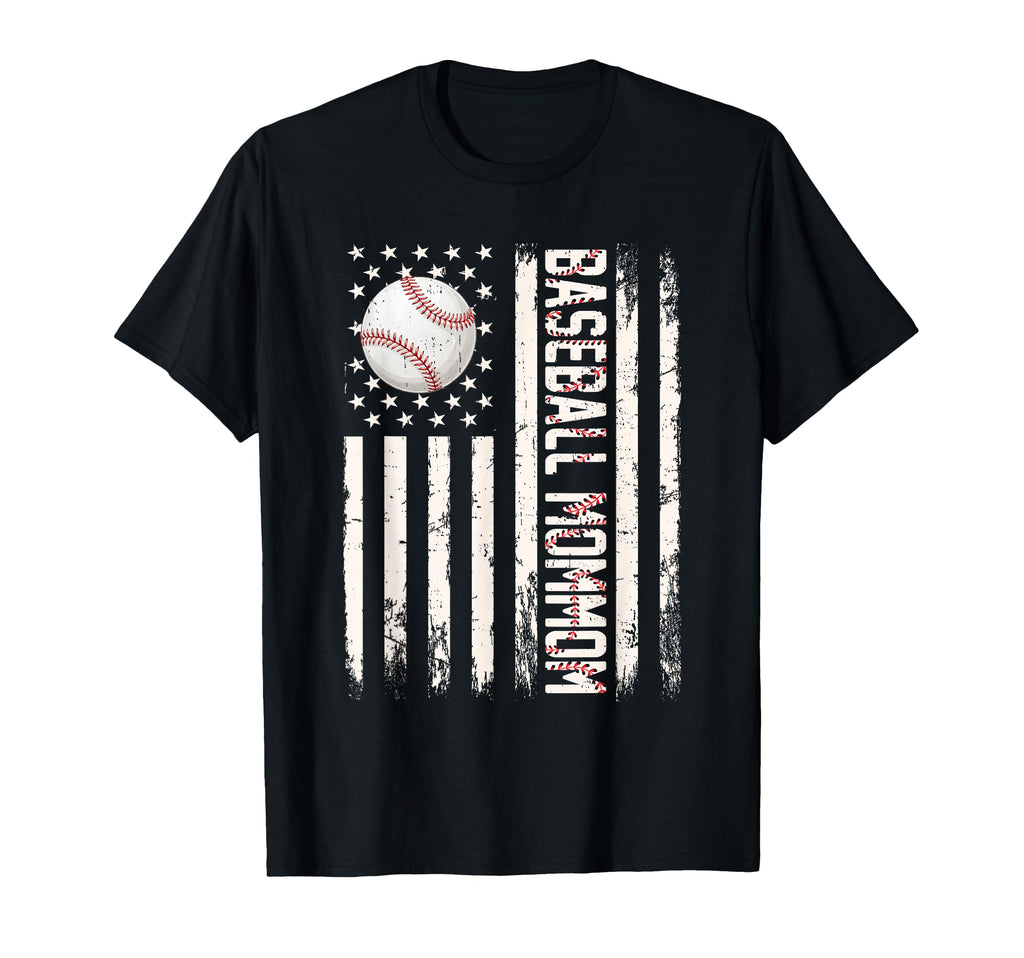Baseball Mommom Usa American Flag T-Shirt - Custom Art Print for Adults - T-Shirt, Sweatshirt, Hoodie