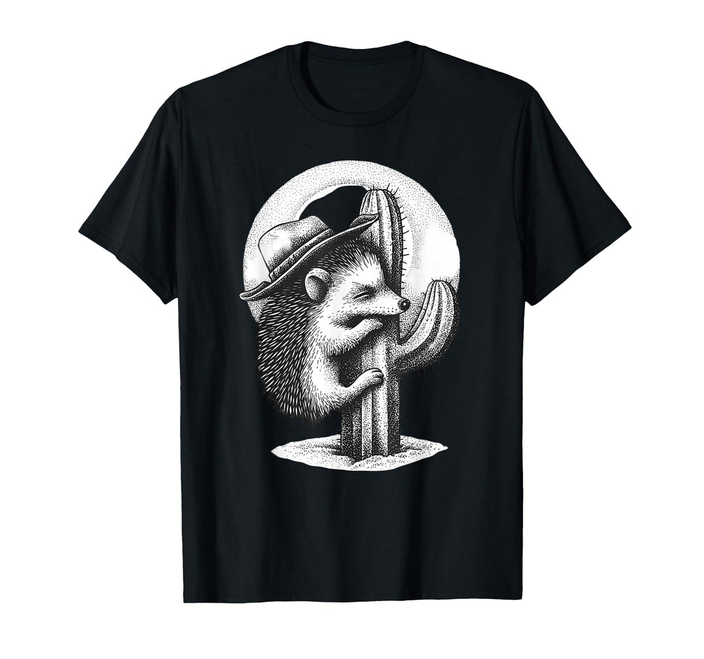Hedgehog Cowboy Rodeo Cowgirl Western T-Shirt - Custom Art Print Men Women - T-Shirt, Sweatshirt, Hoodie