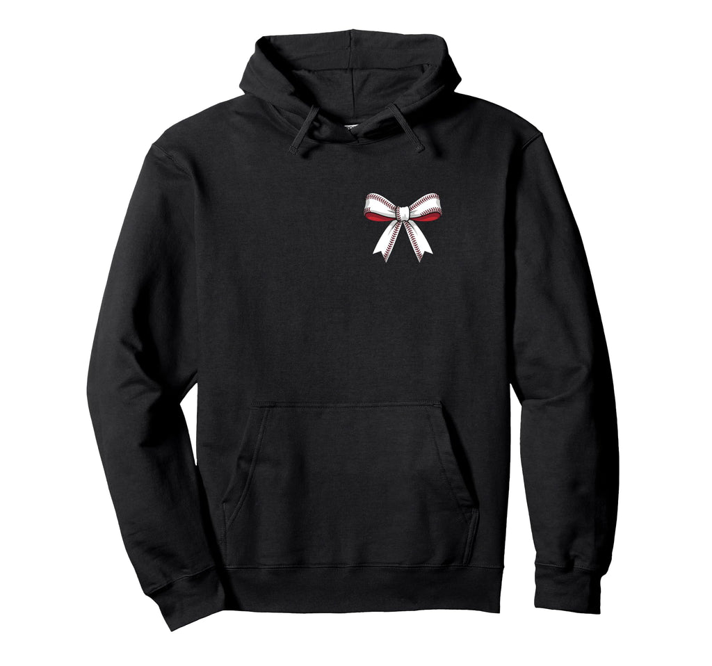 Baseball Bow Baseball Mom Mama Hoodie - Novelty Apparel Unisex - T-Shirt, Sweatshirt, Hoodie
