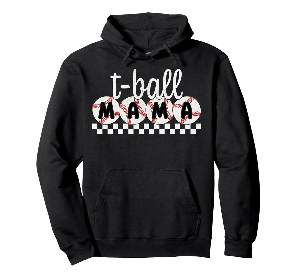 T Ball Mama Ball Baseball Softball Mom Hoodie - Custom Art Print Unisex - T-Shirt, Sweatshirt, Hoodie