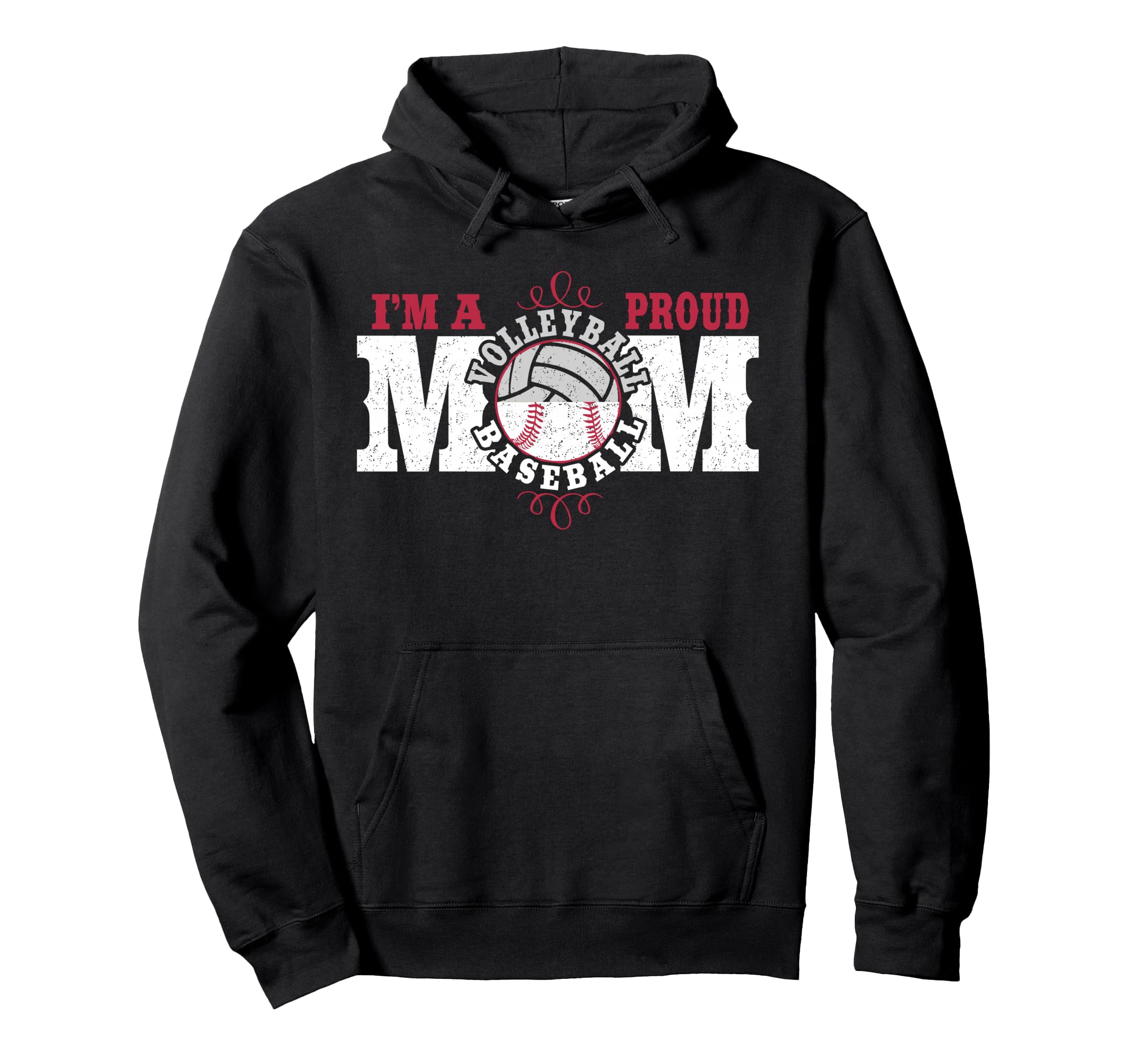 Im Proud Volleyball Baseball Mom Hoodie - Minimalist Print Men Women - T-Shirt, Sweatshirt, Hoodie