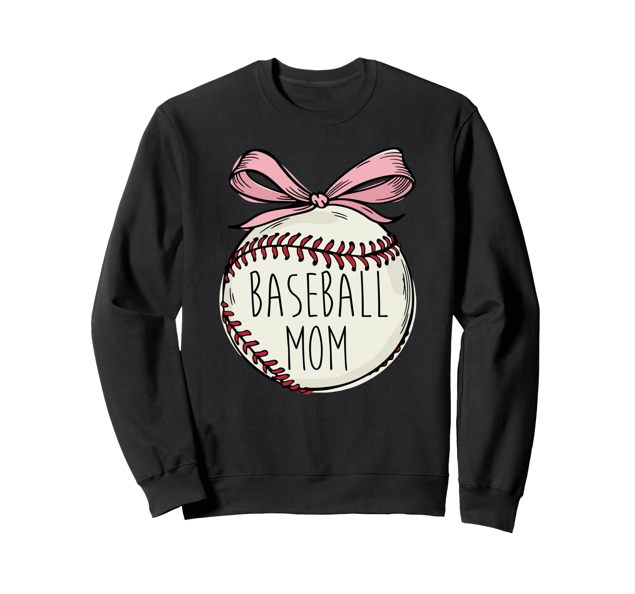 Baseball Mom Coquette Bow Team Sweatshirt - Minimalist Print Men Women - T-Shirt, Sweatshirt, Hoodie