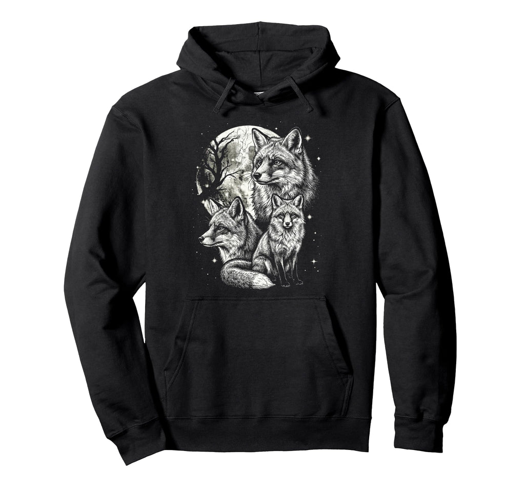 Fox 90S Aesthetic Y2K Moon Foxes Hoodie - Unique Graphic Men Women - T-Shirt, Sweatshirt, Hoodie
