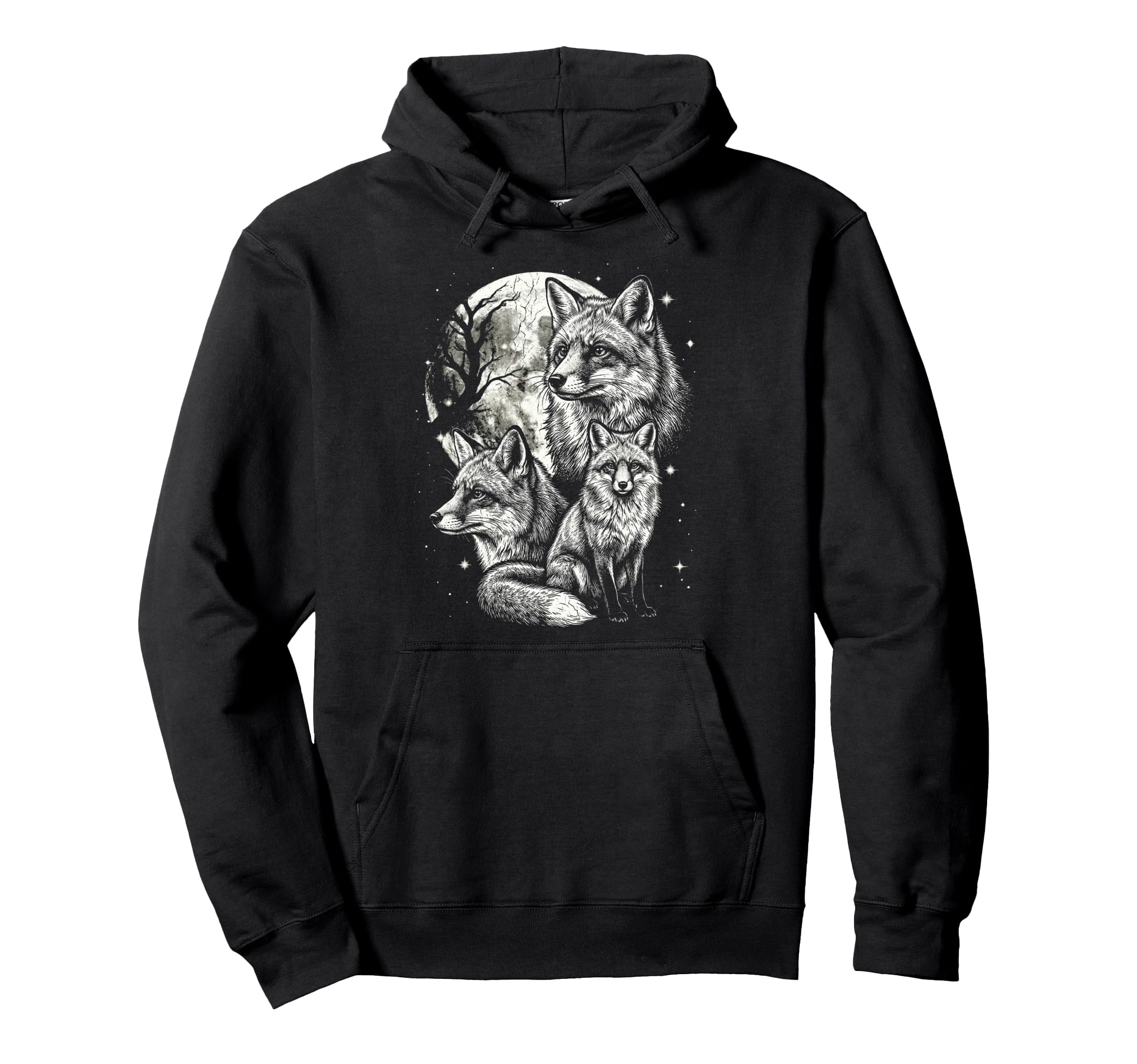 Fox 90S Aesthetic Y2K Moon Foxes Hoodie - Unique Graphic Men Women - T-Shirt, Sweatshirt, Hoodie